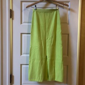 Free People Skyline Midi Skirt, NWT, Electric Lime